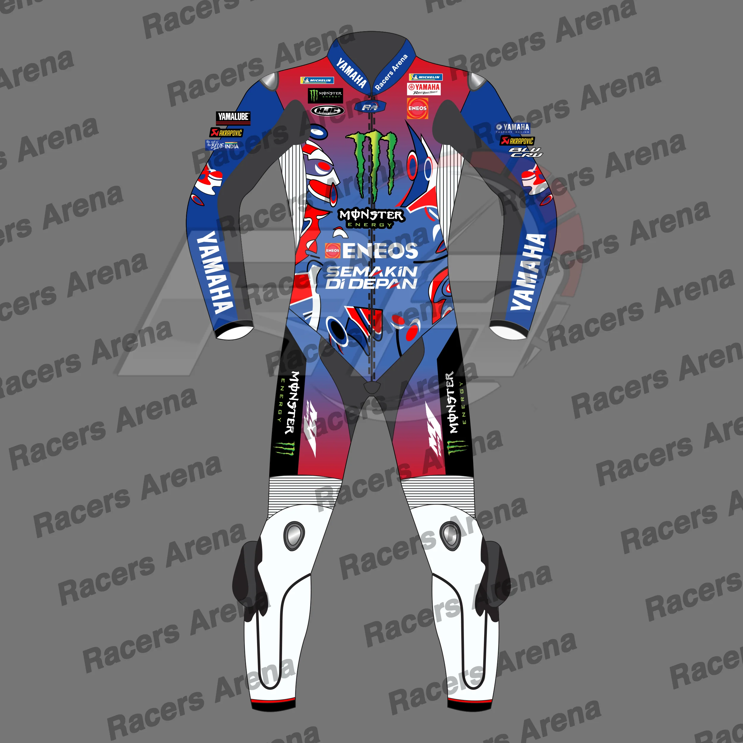 Combinaison de course en cuir de moto Yamaha Le Mans 2025 de Fabio Quartararo – Image 2