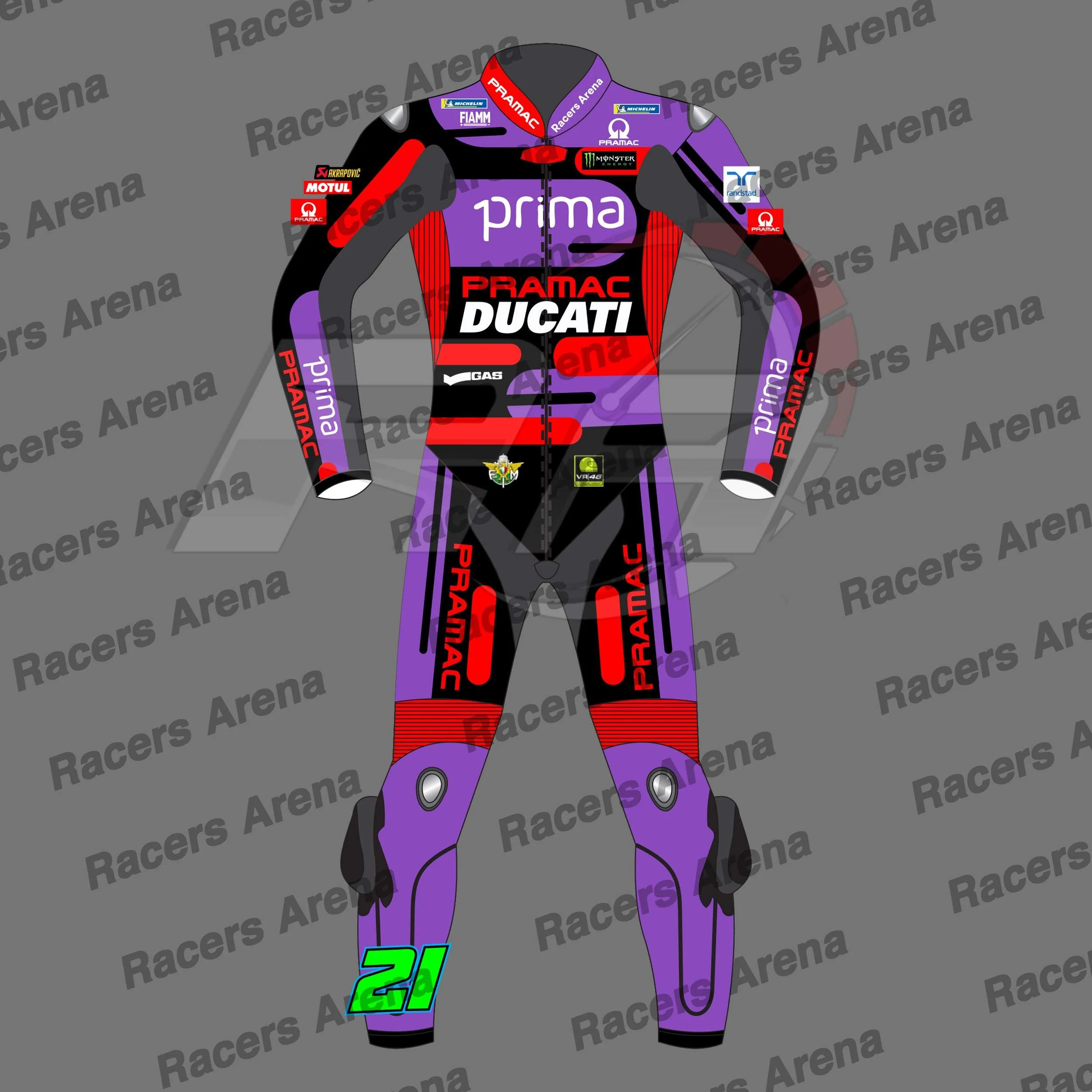 Franco Morbidelli 2024 Ducati Pramac Combinaison de course en cuir pour moto – Image 2