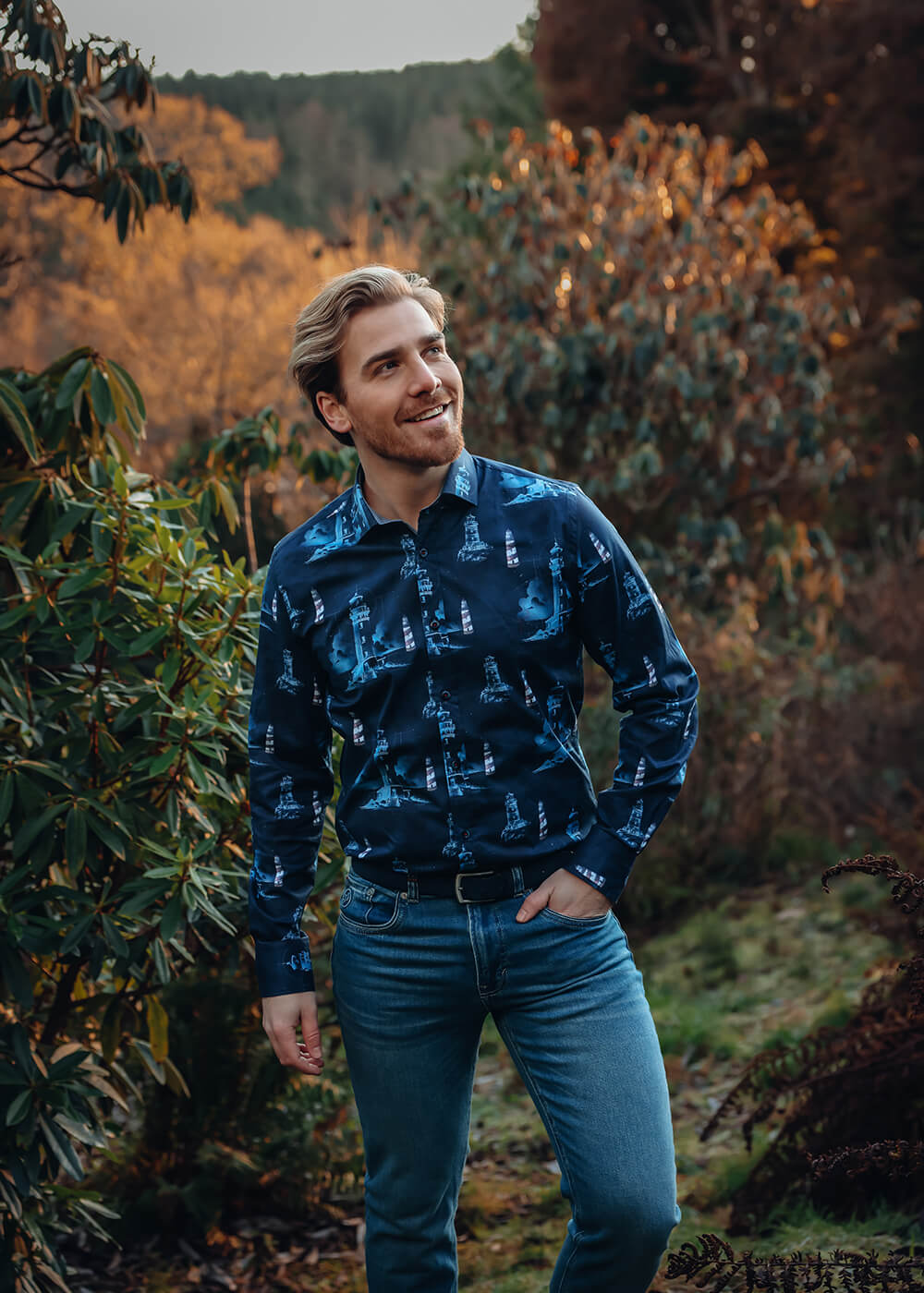 A Fish Named Fred Lighthouse Shirt Navy – Image 4