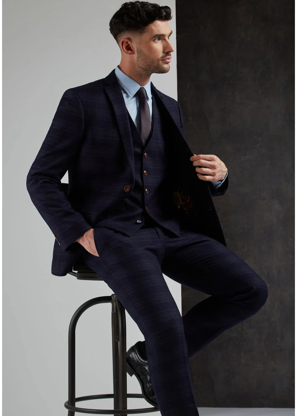 Antique Rogue Pantalon à Carreaux Ryder Marine Pour Homme – Image 3