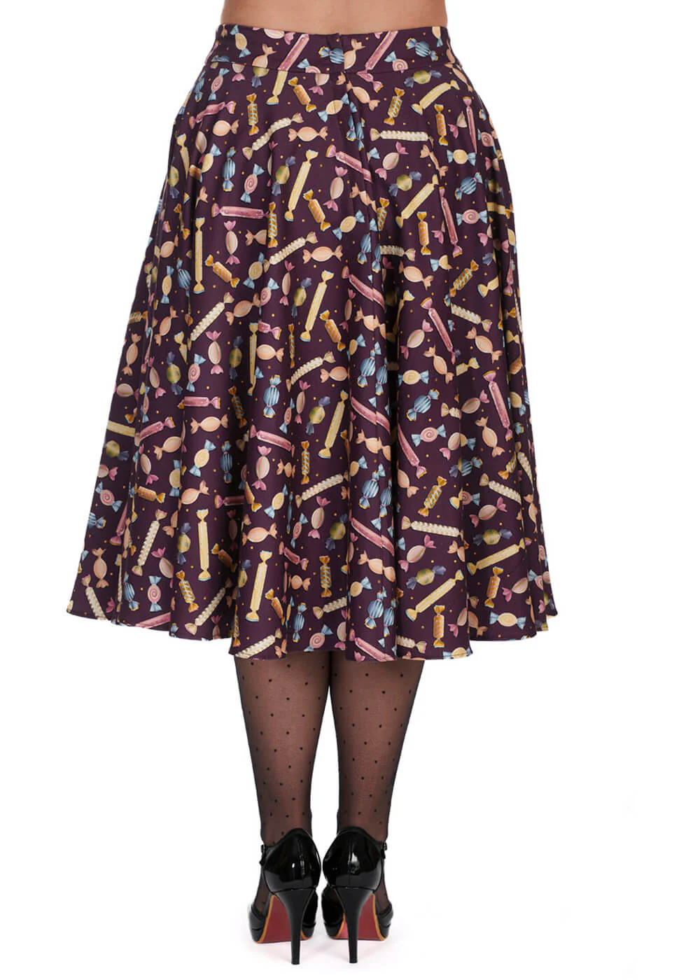 Banned Candy Jupe Swing des Années 50 Aubergine – Image 4
