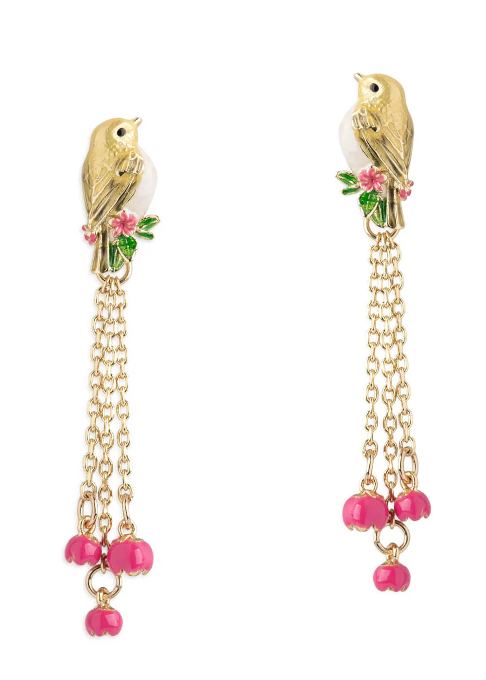 Bill Skinner Boucles d'oreilles pendantes Goldcrest Golden Songbird – Image 2