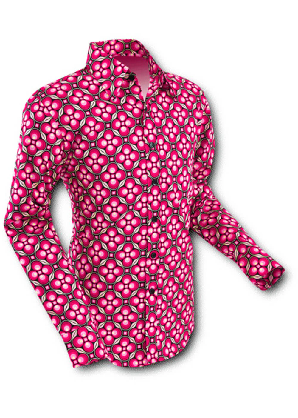Chenaski Chemise Homme Dotsgrid Années 70 Rouge