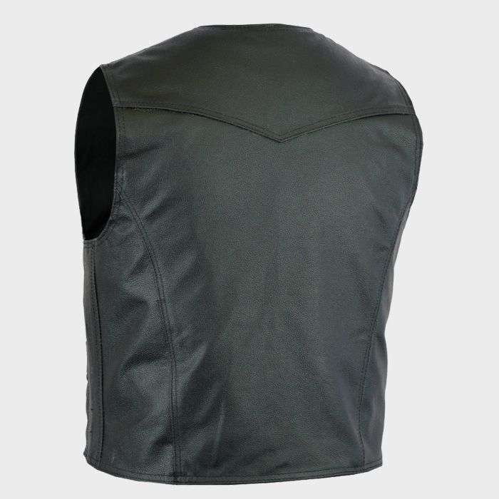 Gilet de protection en cuir pour motard classique – Image 3