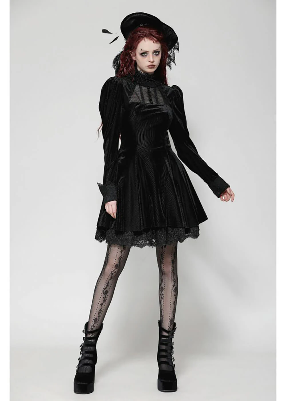 Robe en Velours Dark in Love Héritière Noire – Image 4