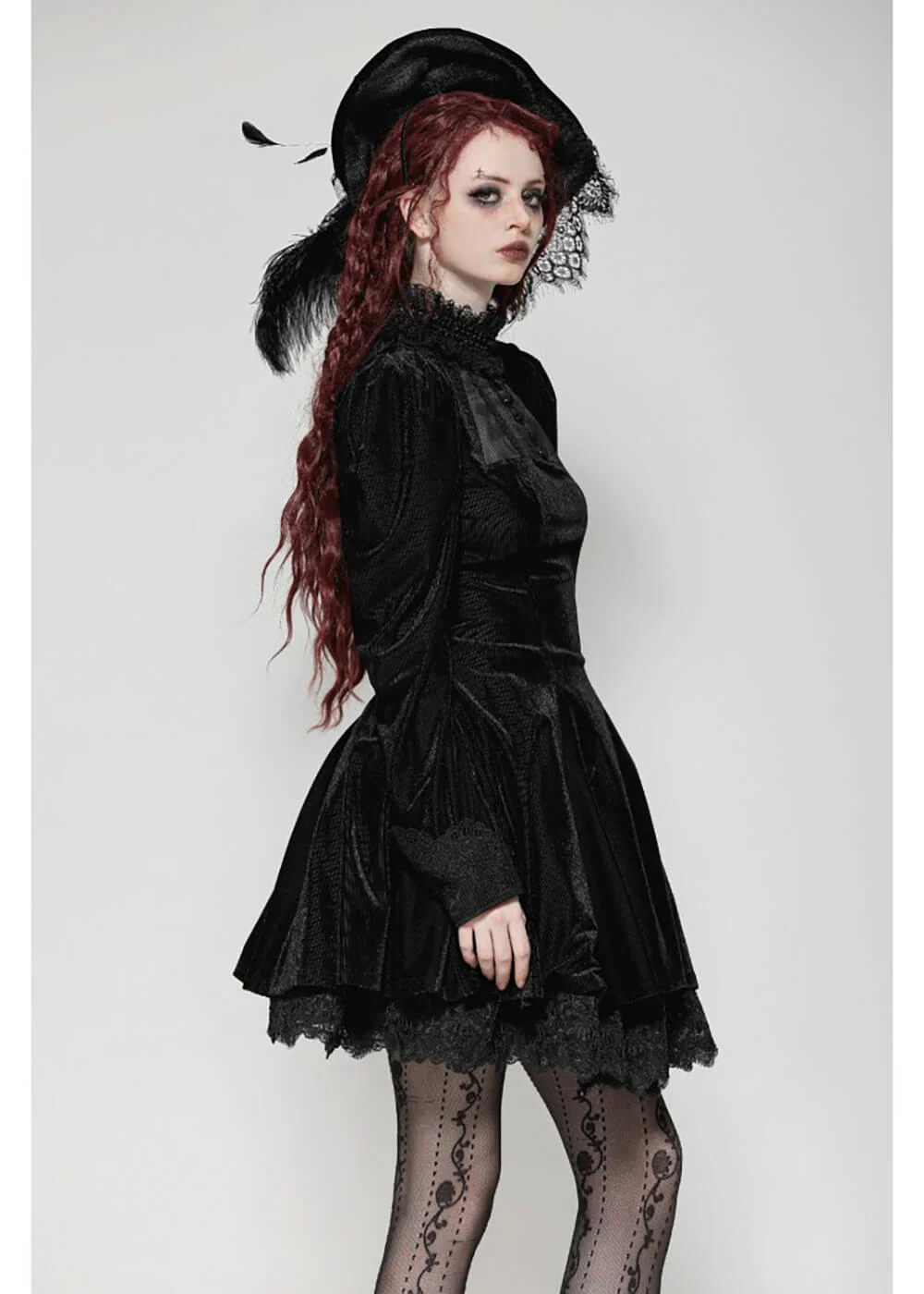 Robe en Velours Dark in Love Héritière Noire – Image 7