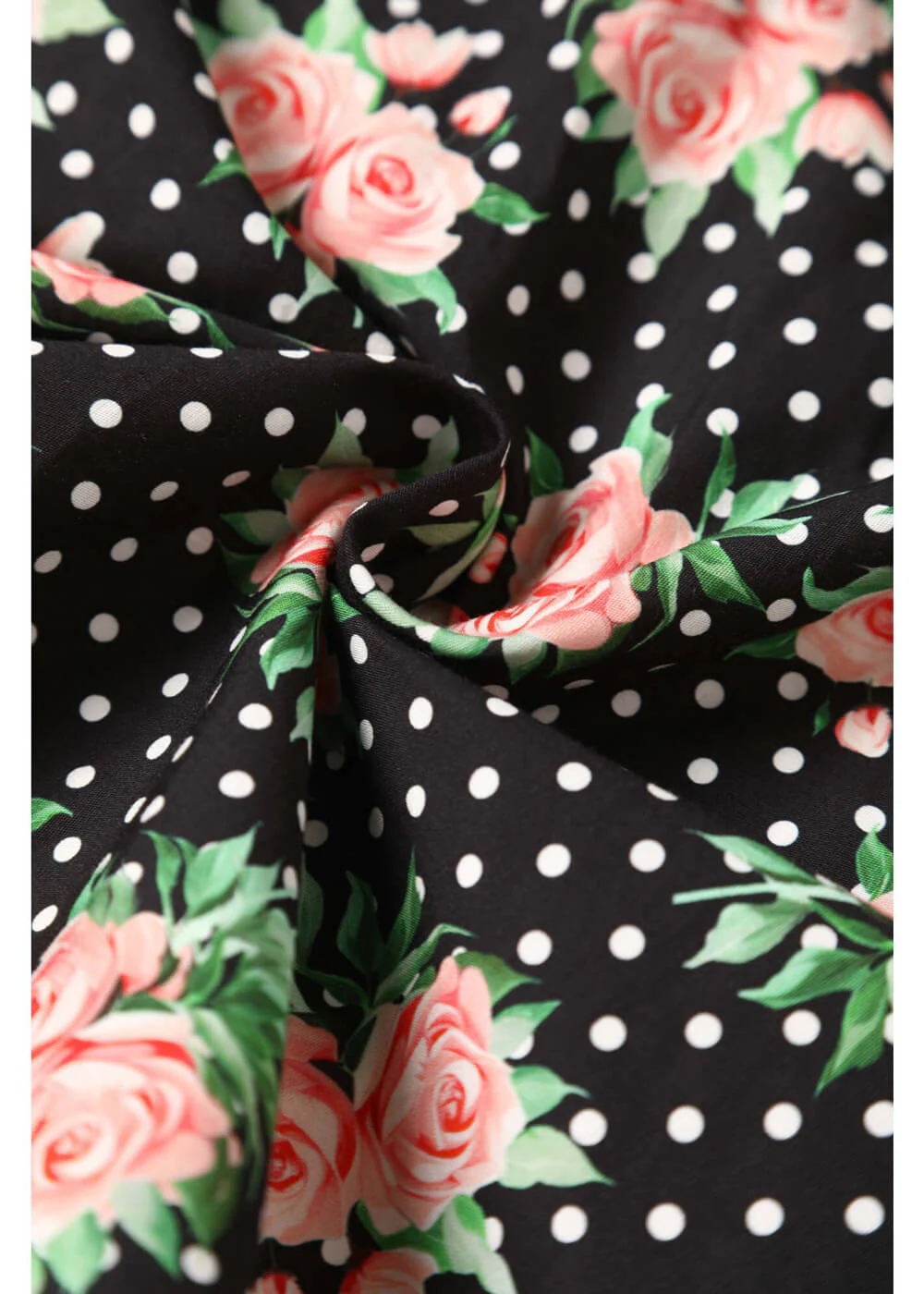 Dolly & Dotty Poppy Roses & Polkadot Robe Swing des Années 40 Noire – Image 8