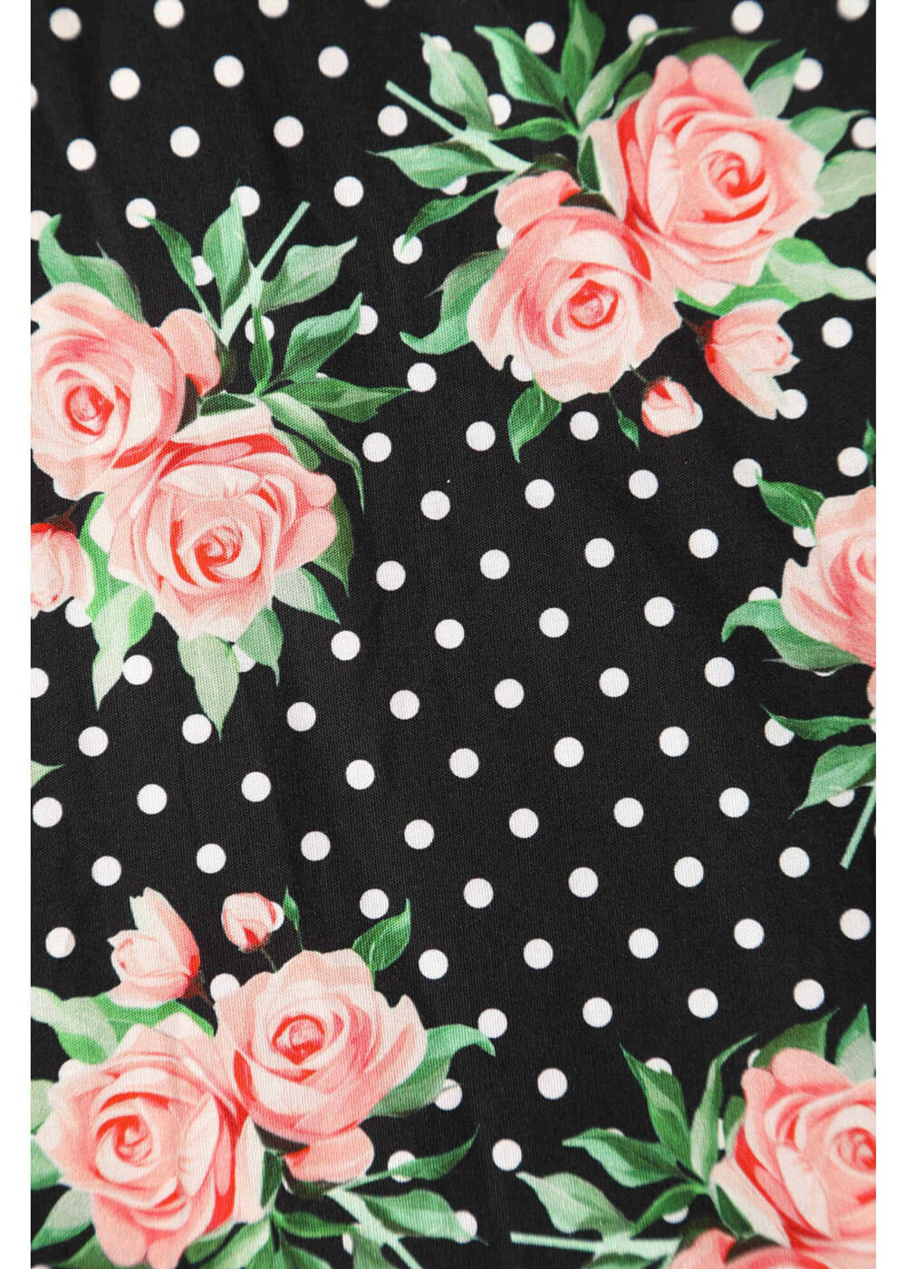 Dolly & Dotty Poppy Roses & Polkadot Robe Swing des Années 40 Noire – Image 3