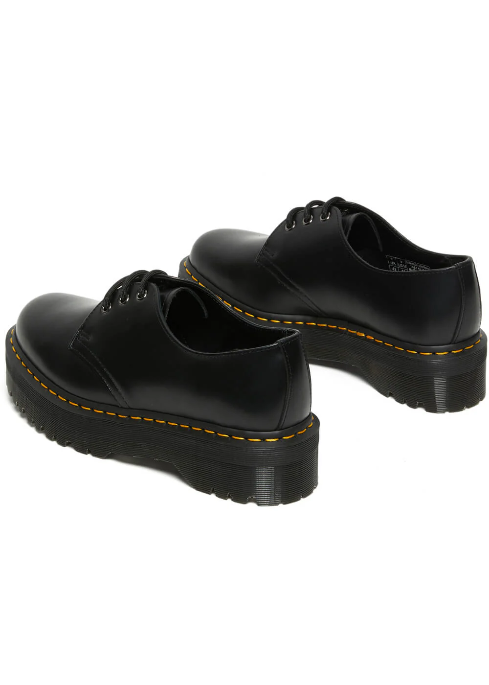 Dr. Martens 1461 Quad Cuir Lisse Poli Noir Chaussures à Lacets – Image 6