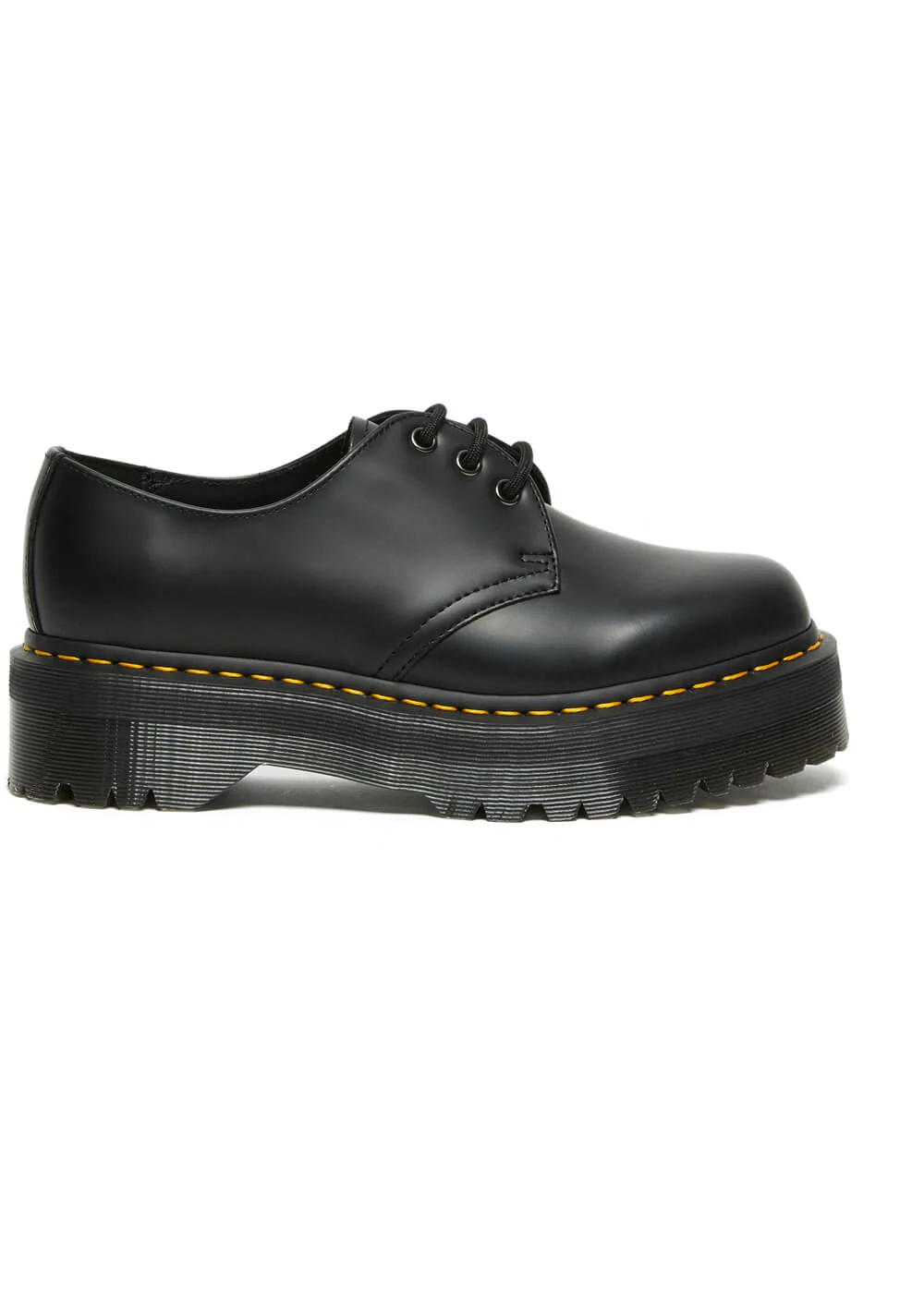 Dr. Martens 1461 Quad Cuir Lisse Poli Noir Chaussures à Lacets – Image 7