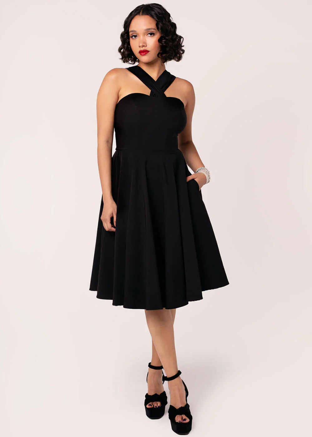 Hell Bunny Gina 50's Swing Jurk Zwart – Image 4