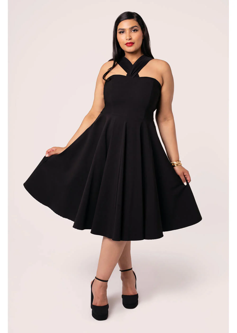 Hell Bunny Gina 50's Swing Jurk Zwart – Image 3