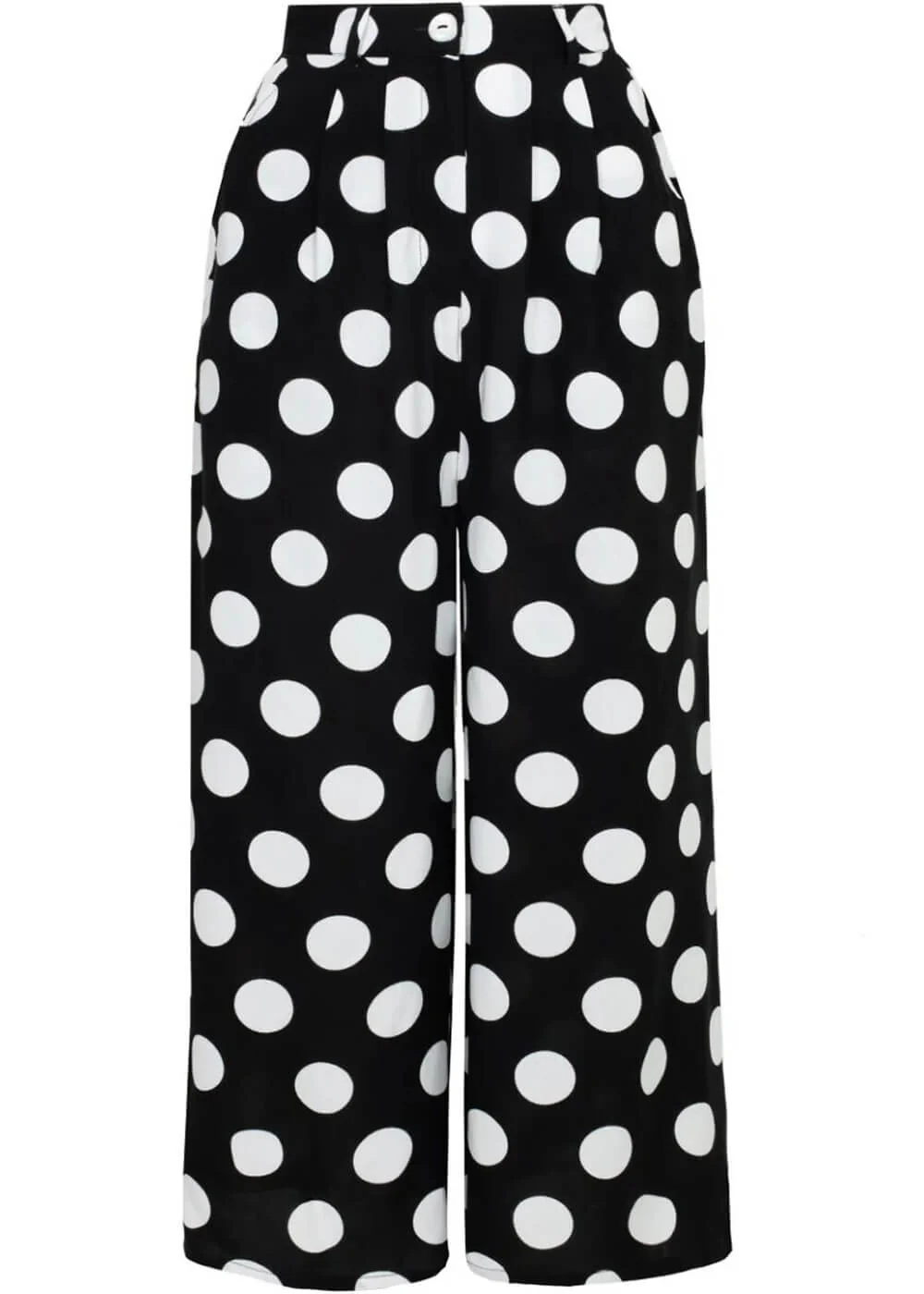 Hell Bunny Dolores Polkadot Pantalon Palazzo Années 40 Noir – Image 2