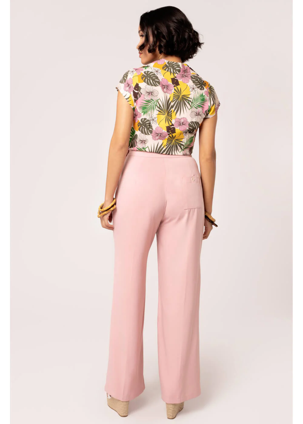 Hell Bunny Giselle Pantalon Années 40 Rose – Image 6