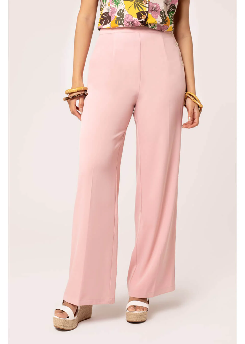 Hell Bunny Giselle Pantalon Années 40 Rose – Image 3