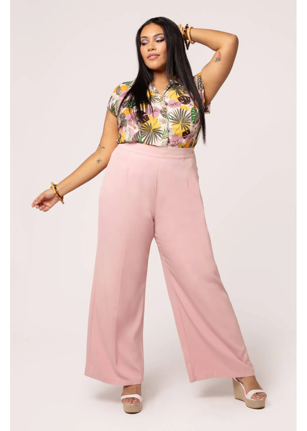 Hell Bunny Giselle Pantalon Années 40 Rose – Image 5
