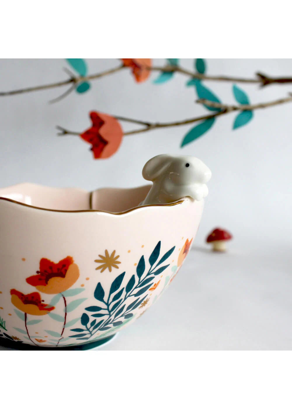 House of Disaster Bol « Secret Garden » avec Lapin (porcelaine) – Image 3