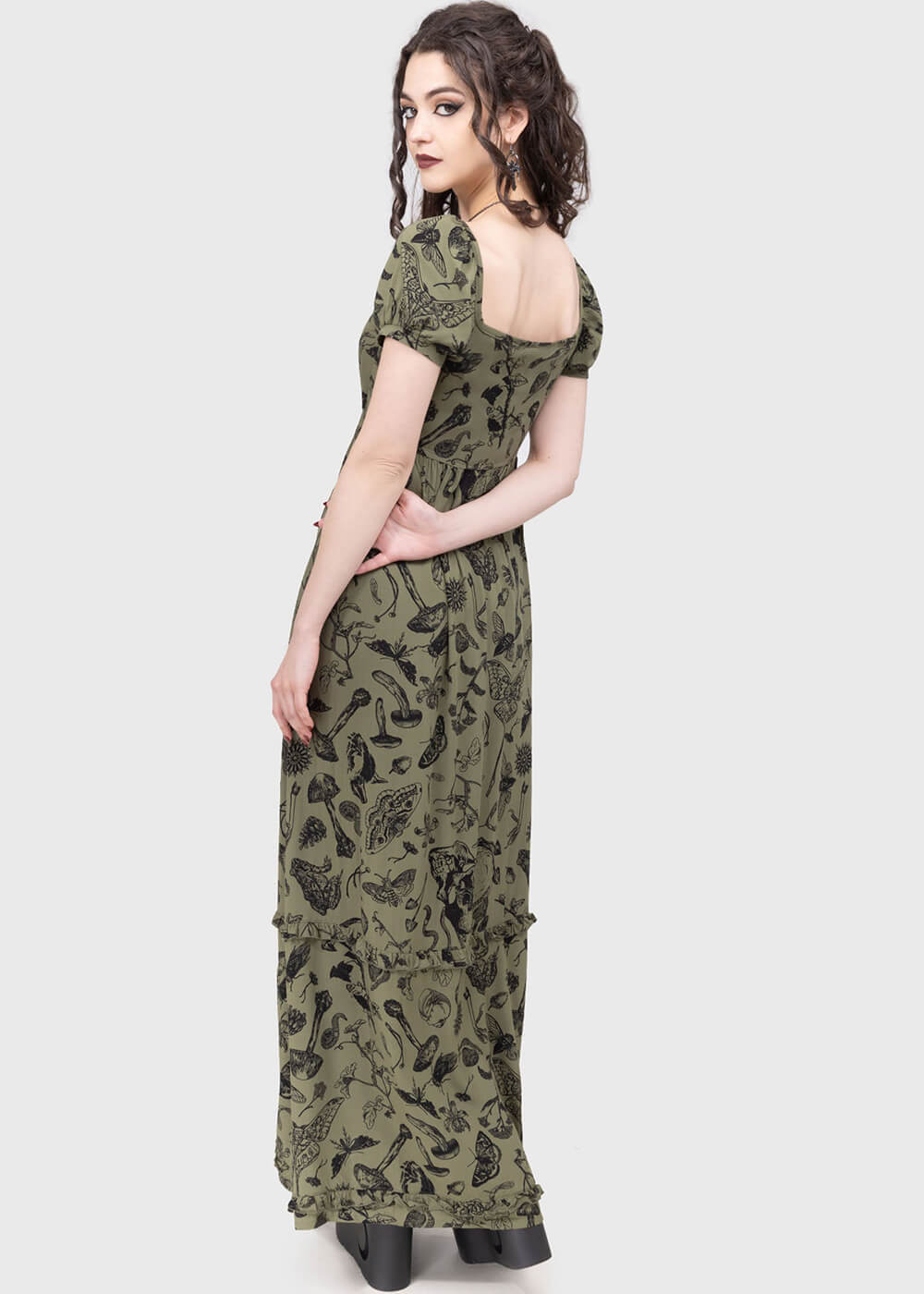 Killstar Forestine Robe Maxi Années 70 Verte – Image 9