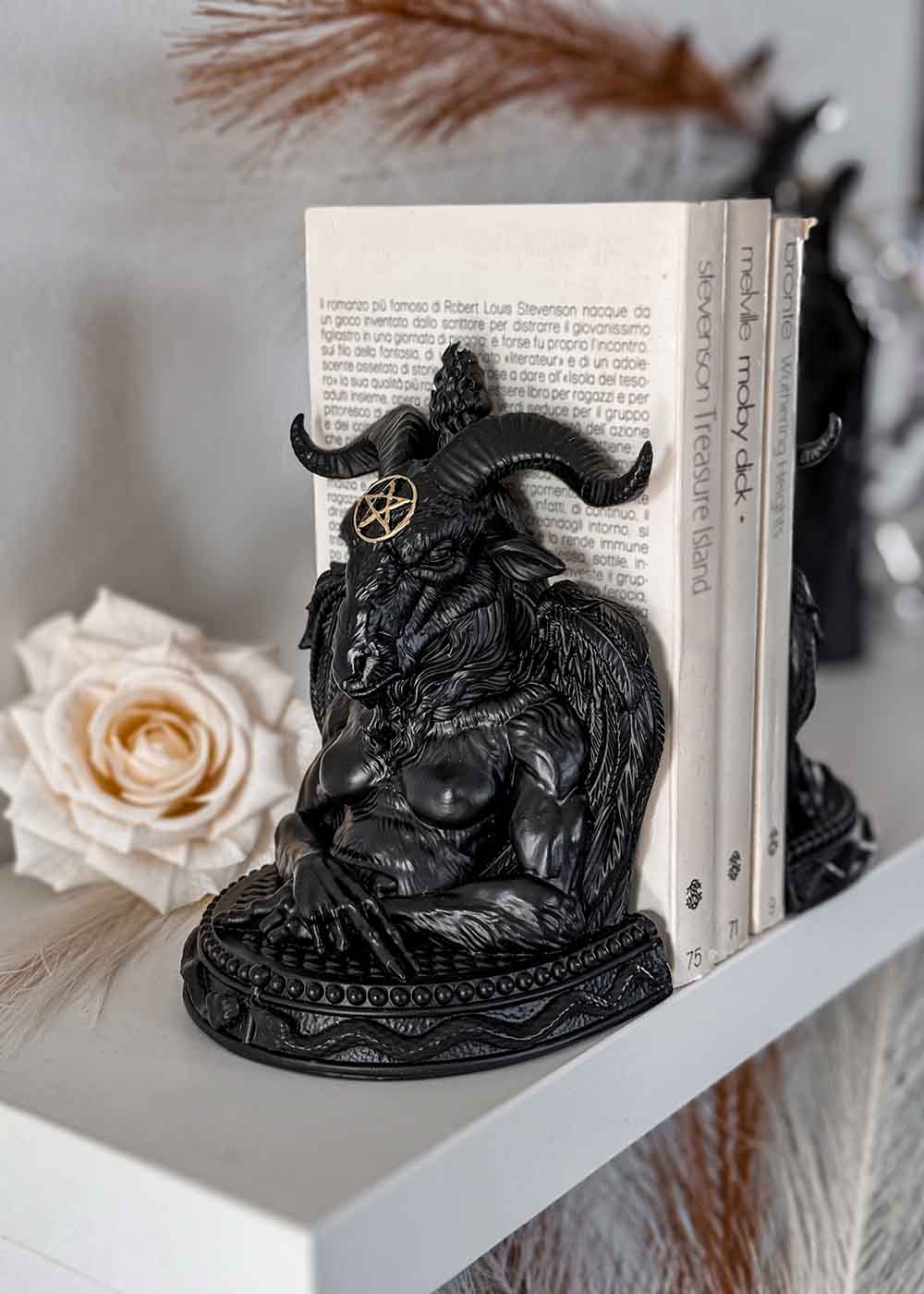 Killstar Accessoires de Maison Hantés Supports de Livres Baphomet Noirs
