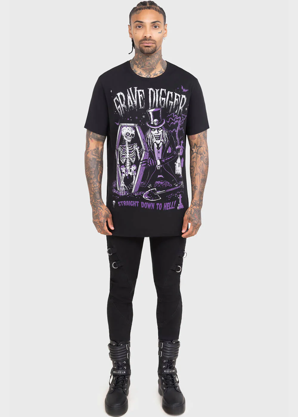 Killstar Grave Digger T-Shirt Zwart – Image 5