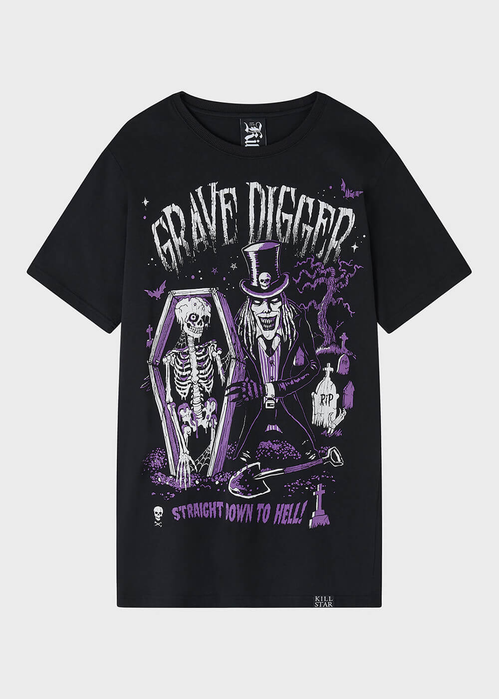 Killstar Grave Digger T-Shirt Zwart – Image 2