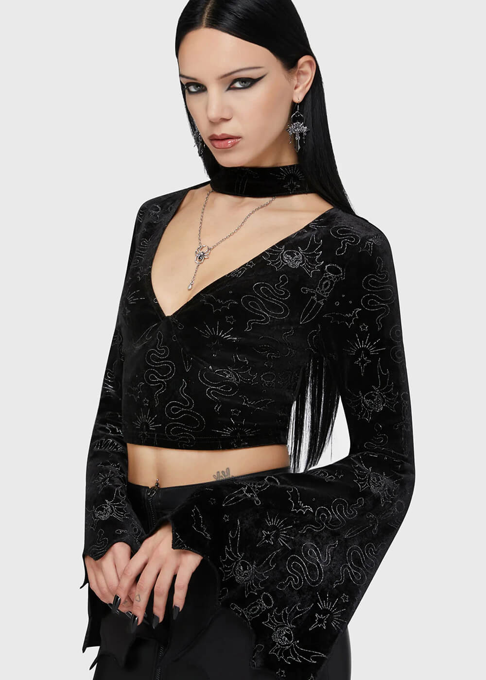 Killstar x Elvira Yours Cruelly Top Zwart – Image 2
