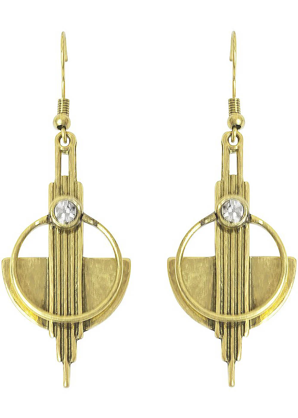Love Vintage Boucles d'oreilles Art Déco en Laiton