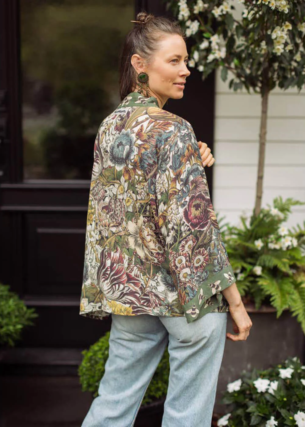 Market Of Stars L'amour pousse sauvage kimono floral court vert – Image 5