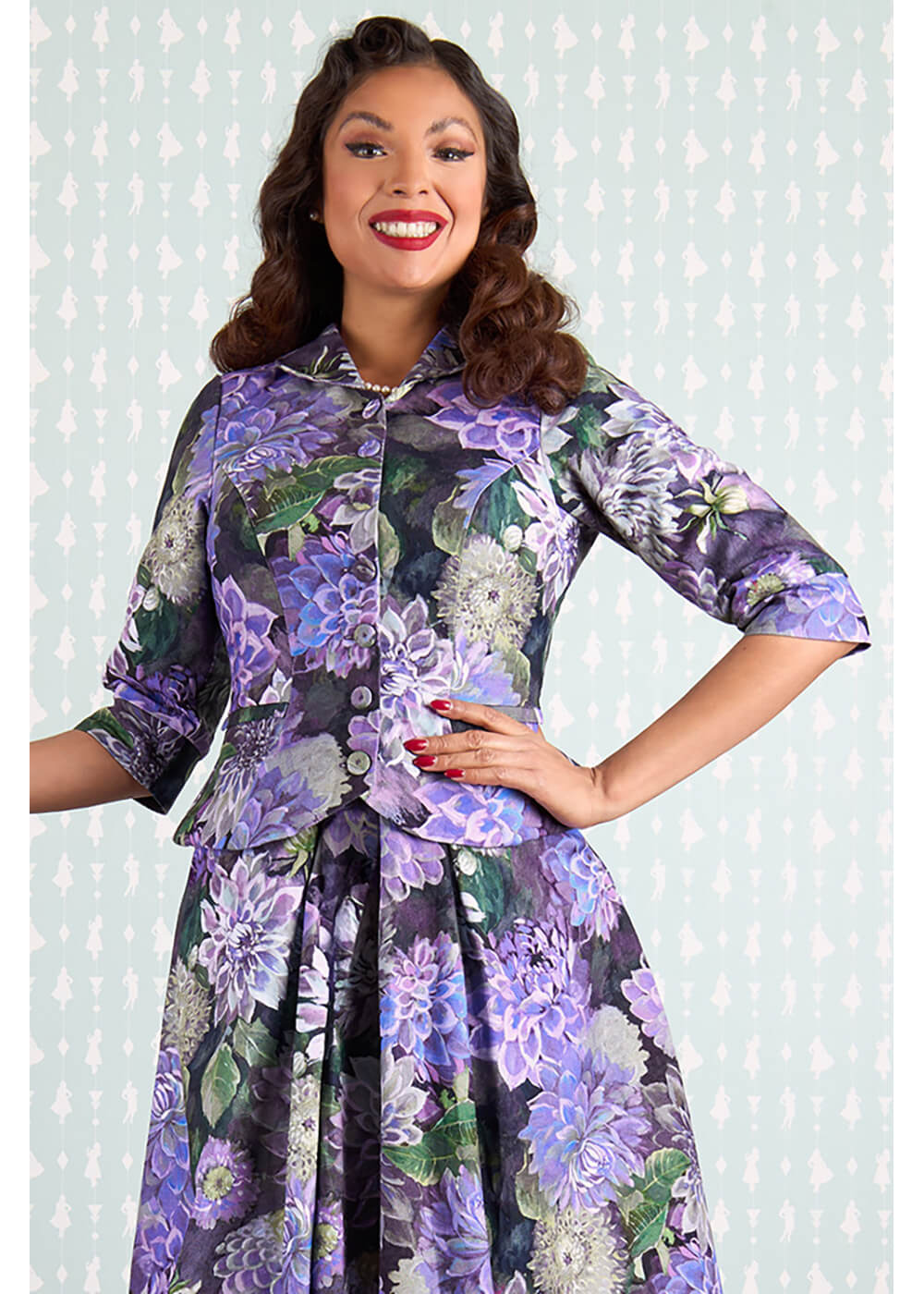 Blazer Miss Candyfloss Laly Hortensia des années 50 en violet – Image 6