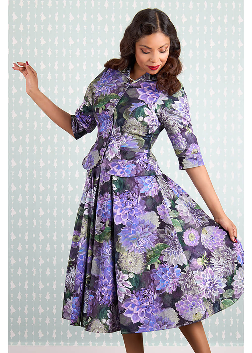 Blazer Miss Candyfloss Laly Hortensia des années 50 en violet – Image 8