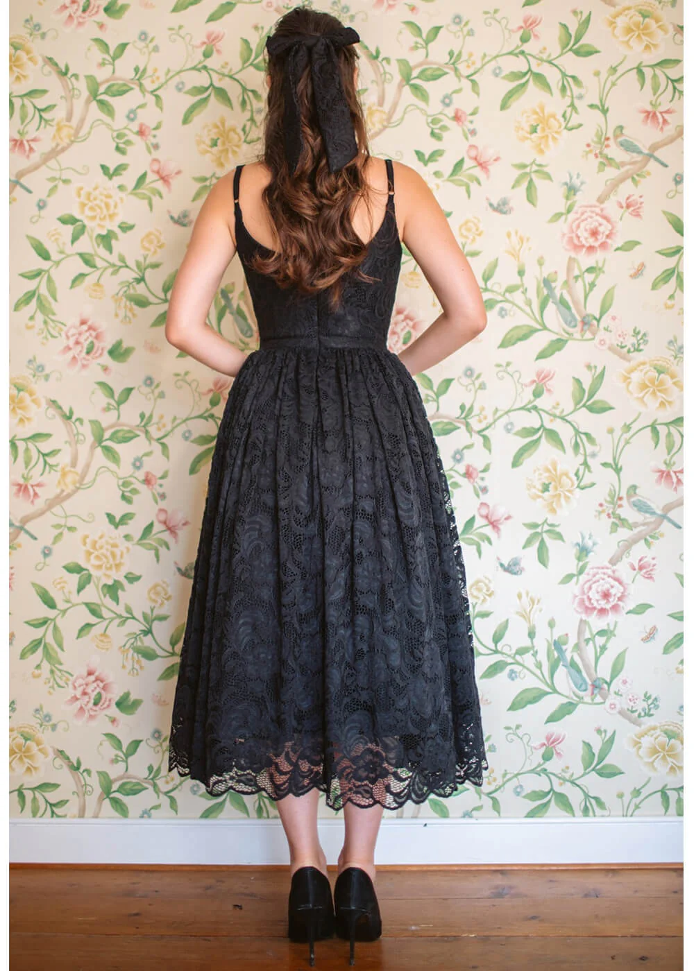 Pretty Dress Company Priscilla Lace 50's Swing Jurk Zwart – Image 5