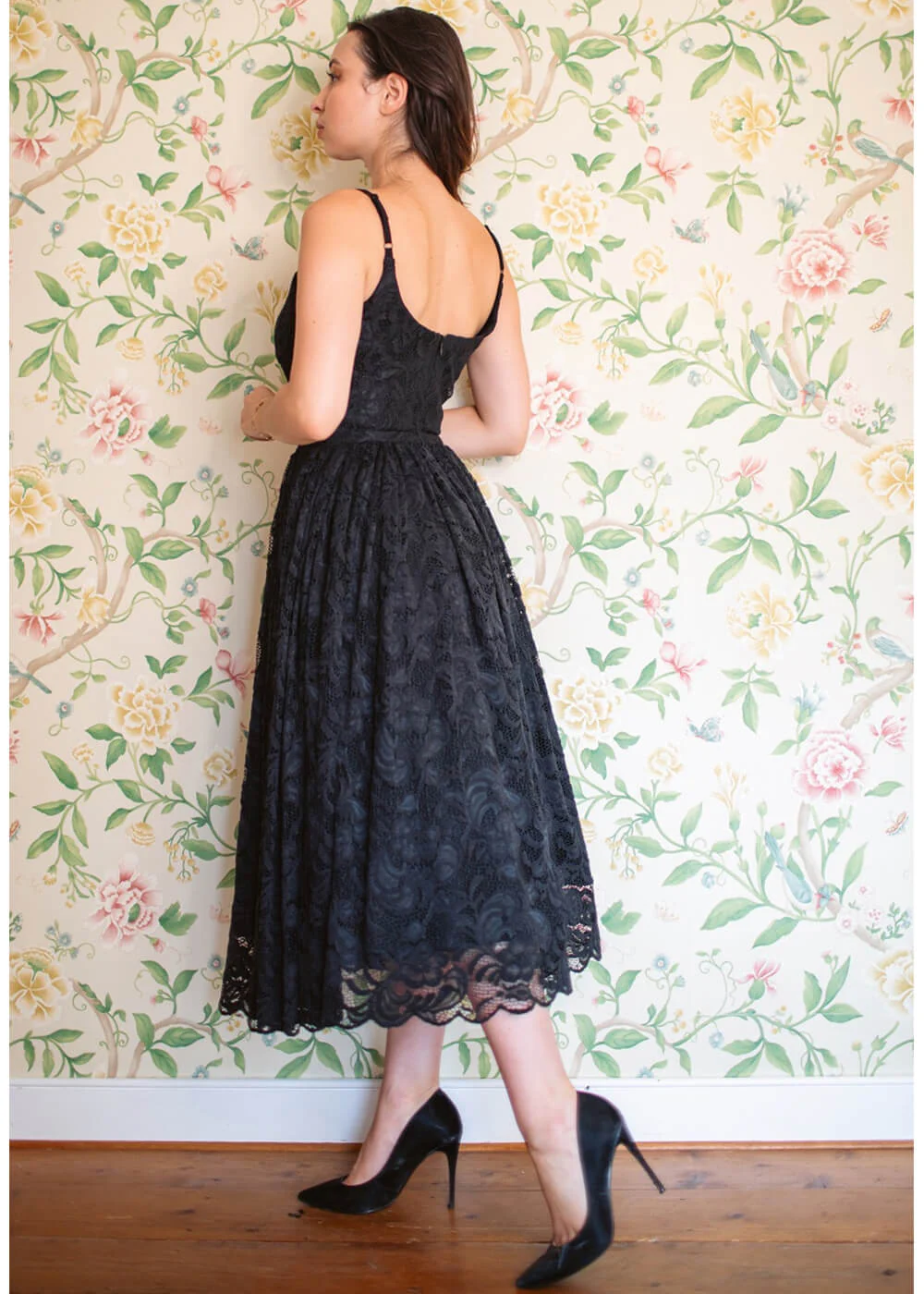 Pretty Dress Company Priscilla Lace 50's Swing Jurk Zwart – Image 8