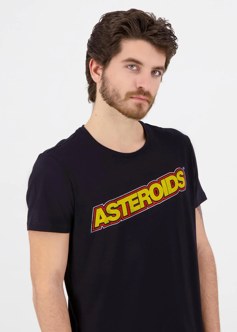 T-shirt Homme Retro Games Atari Astroids Logo Noir – Image 5