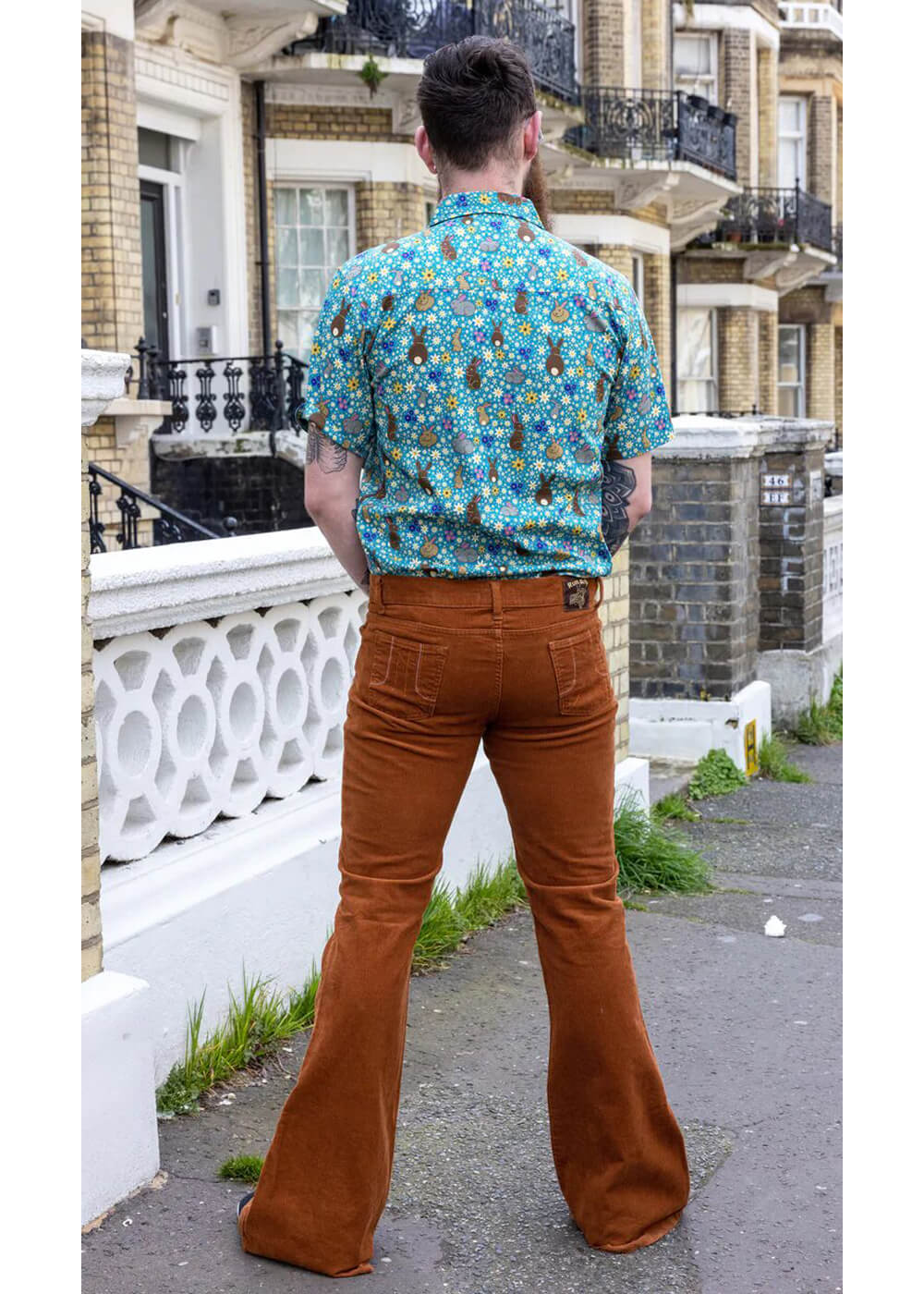 Run & Fly Pantalon Bootcut Corduroy pour Homme Années 70 Tobacco – Image 6