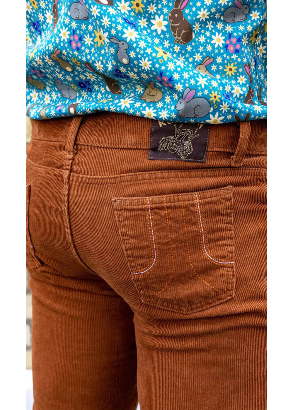 Run & Fly Pantalon Bootcut Corduroy pour Homme Années 70 Tobacco – Image 7