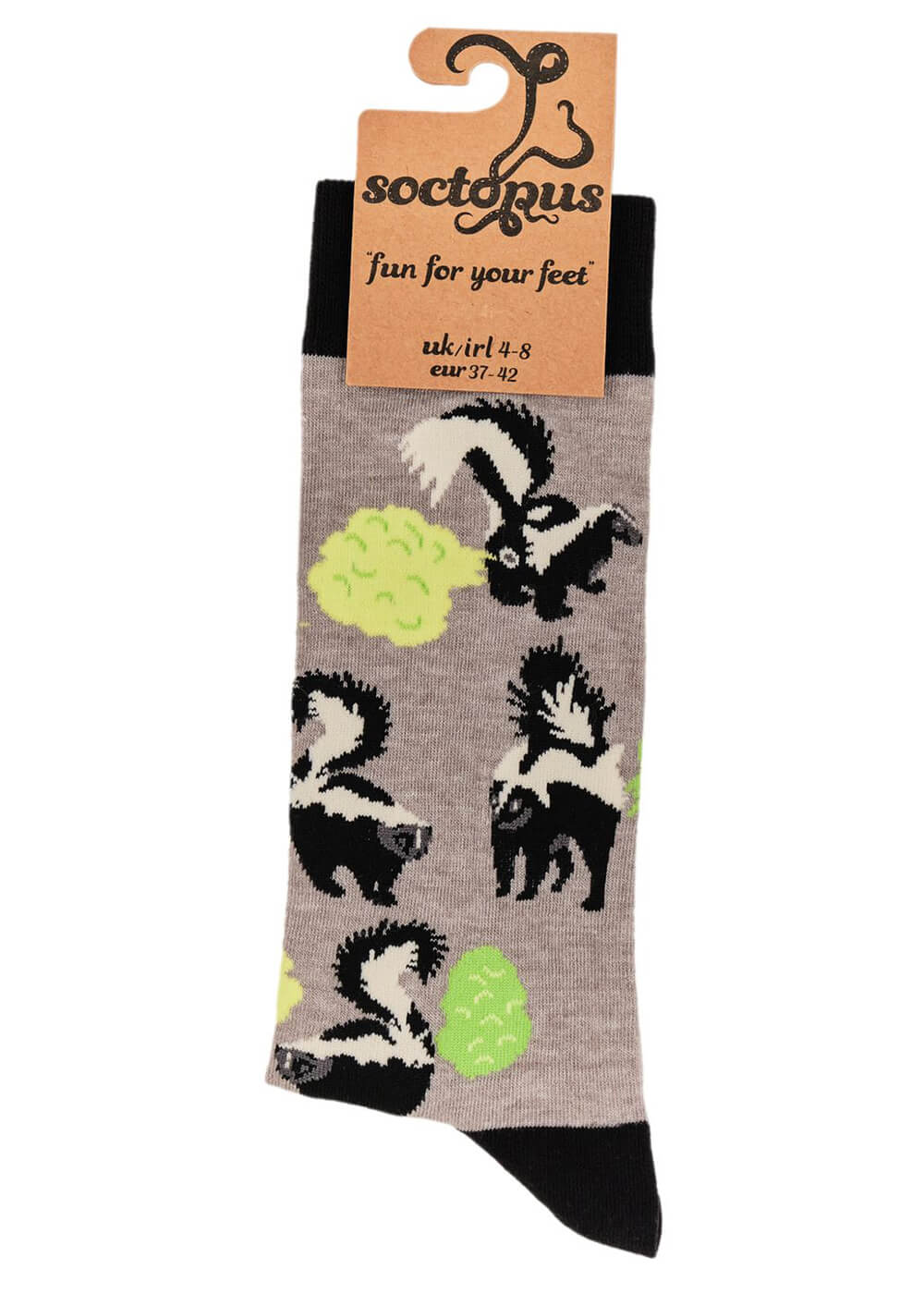 Soctopus Skunk Chaussettes Grises – Image 4