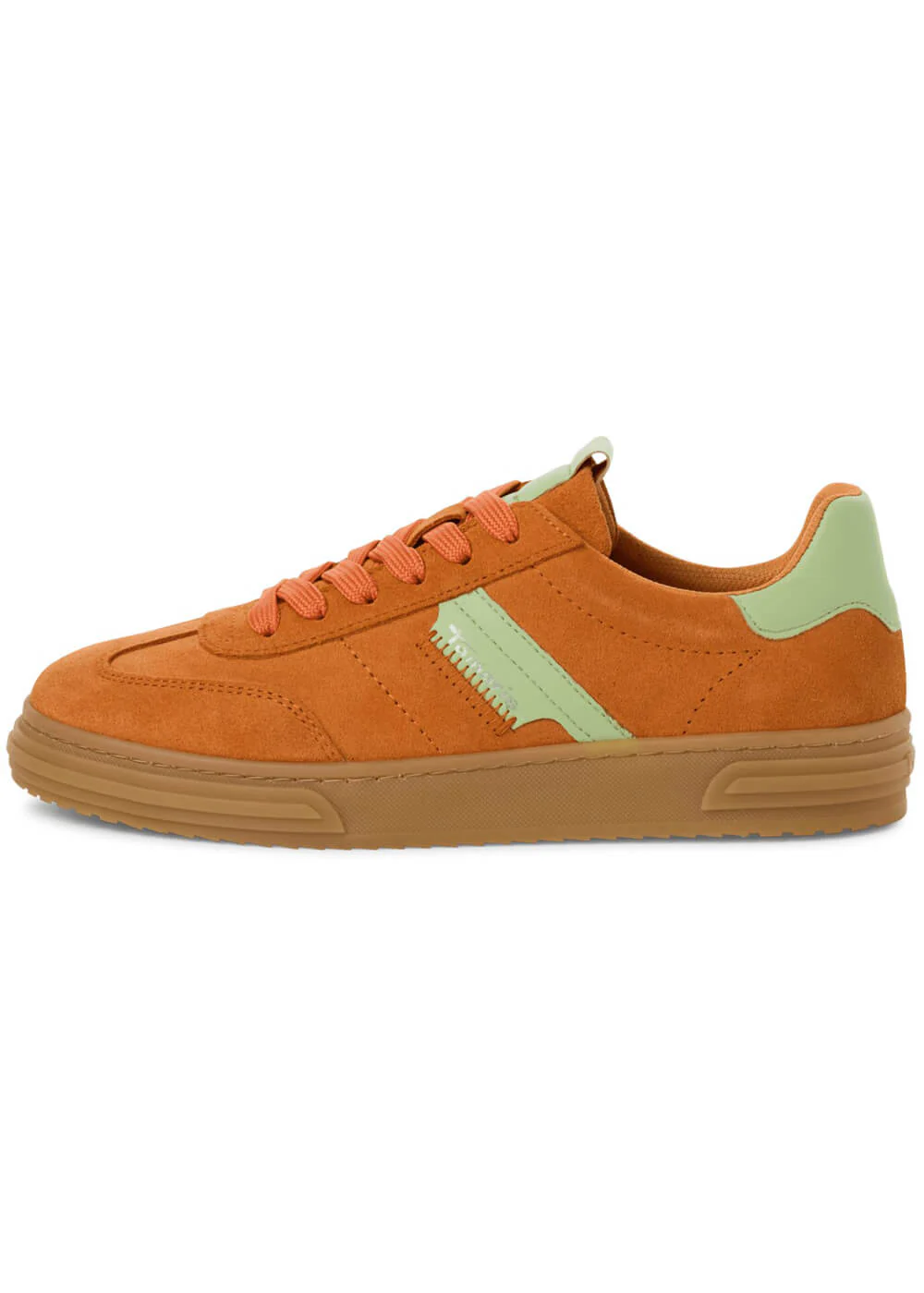 Tamaris Brenna Leren 70's Gympen Sneakers Oranje – Image 8