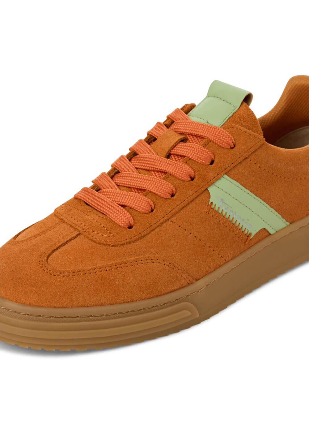 Tamaris Brenna Leren 70's Gympen Sneakers Oranje – Image 7