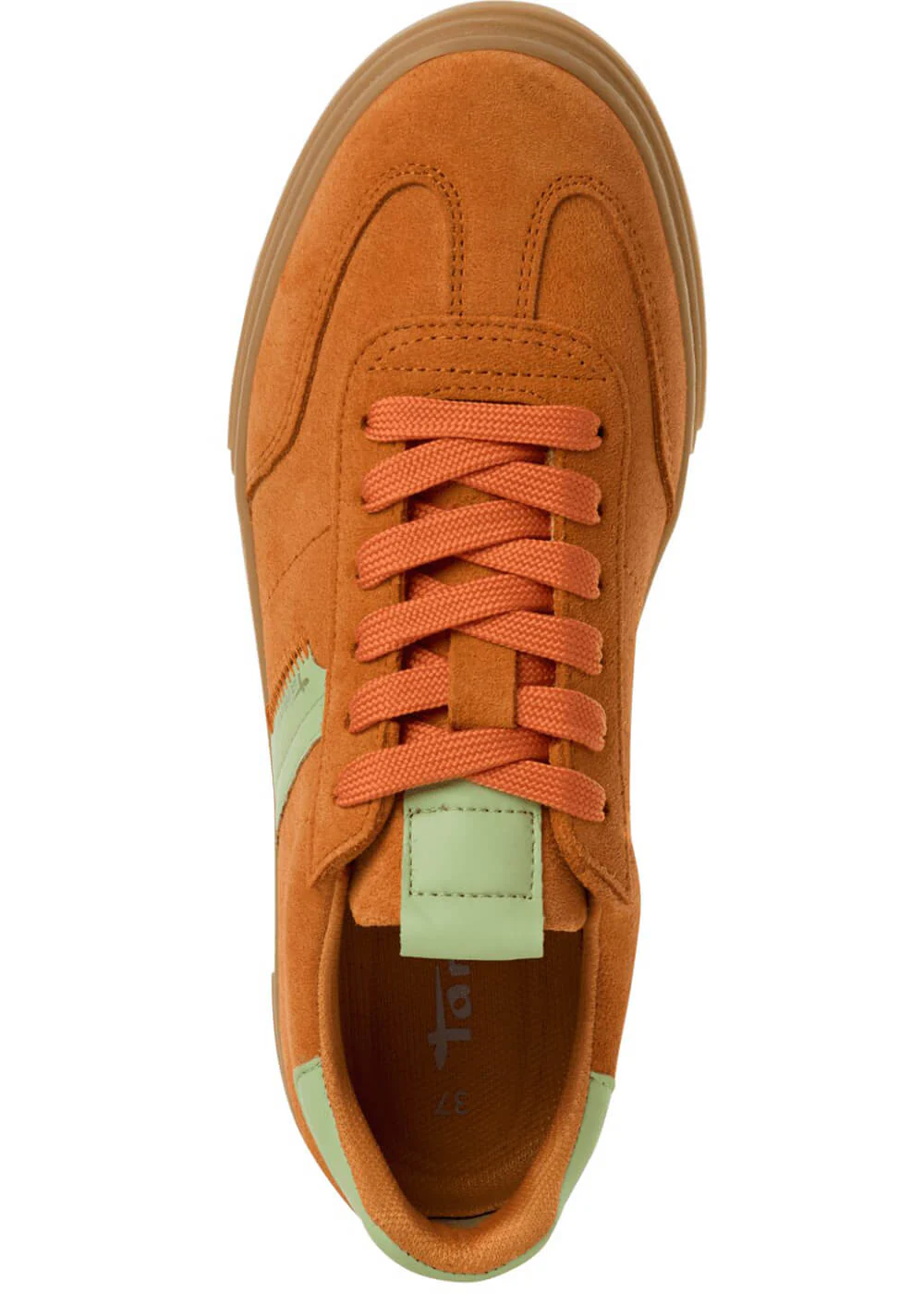 Tamaris Brenna Leren 70's Gympen Sneakers Oranje – Image 4